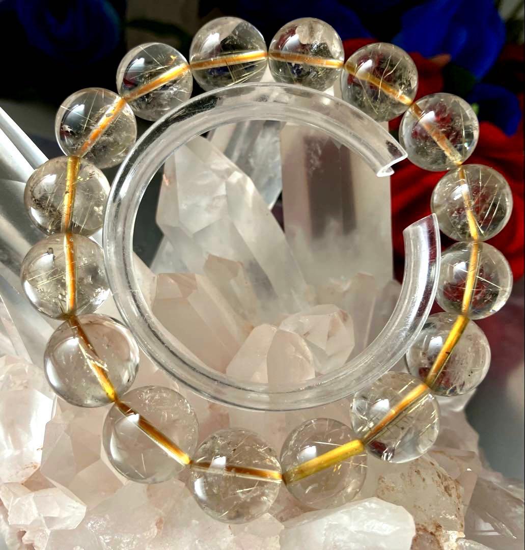 オールドヒマラヤコレクション　ガネーシュヒマール　ルチル　約14ミリ