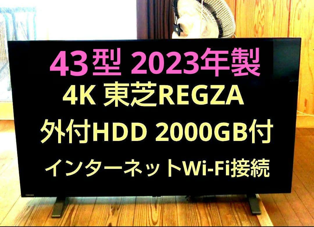 4K 液晶テレビ REGZA 43型 2023年製 録画セット