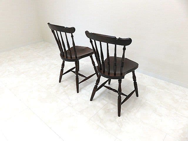 松本民芸家具　スピンドルチェア 2脚セット　ウィンザーチェア/ボウバックチェア