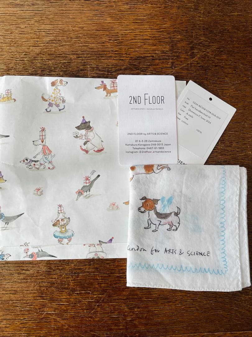 アーツアンドサイエンス　ハンカチ　新品　ドメニカモアゴードン