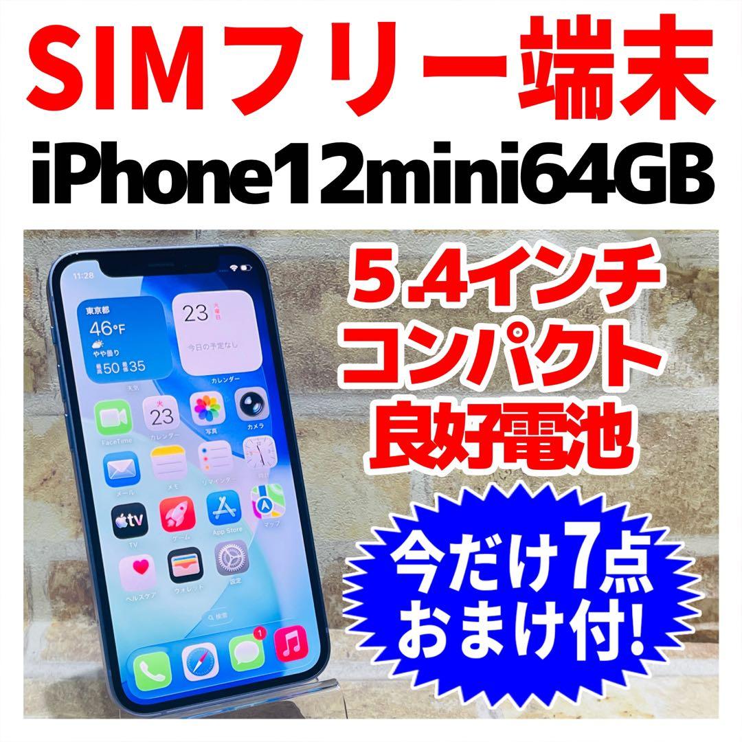 SIMフリー iPhone12mini 64GB 057 パープル 電池良好