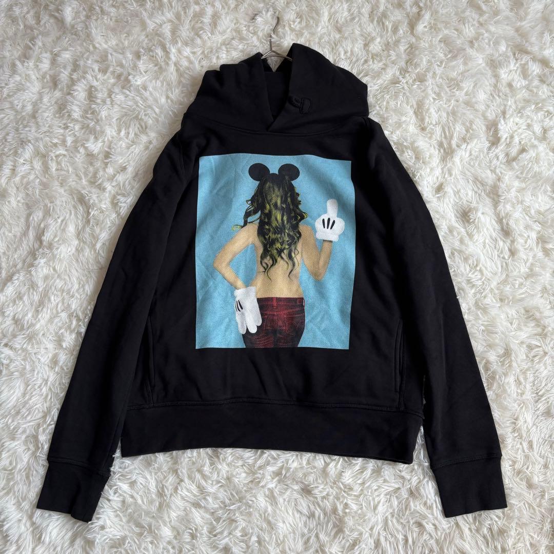 完売品　レア美品 ノーコメントパリ ミッキー　パーカー　USのM ブラック