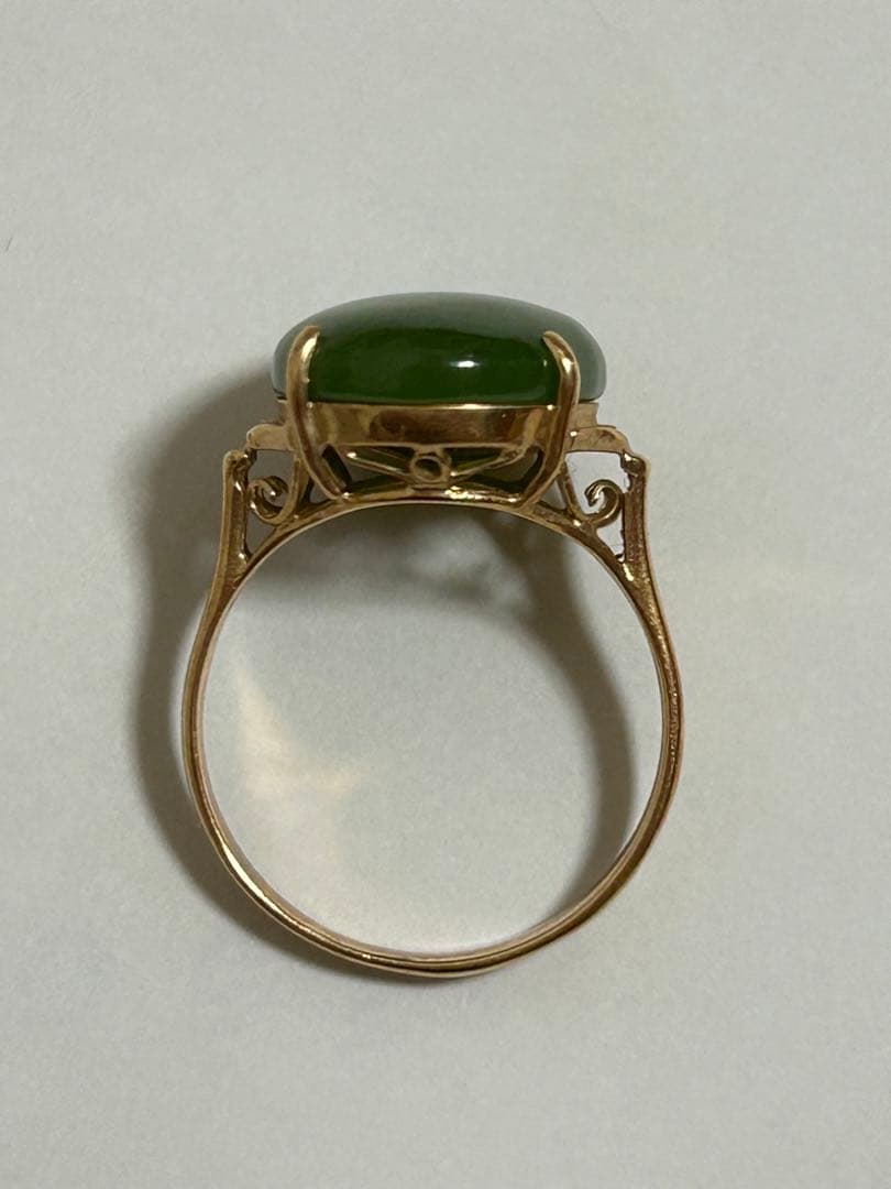 緑色の石　クラシックリング　18K 11号