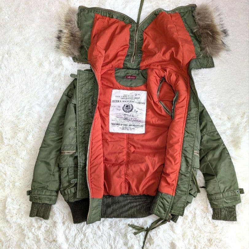 【美品】AVIREX レディース N-3B フライトジャケット S カーキ