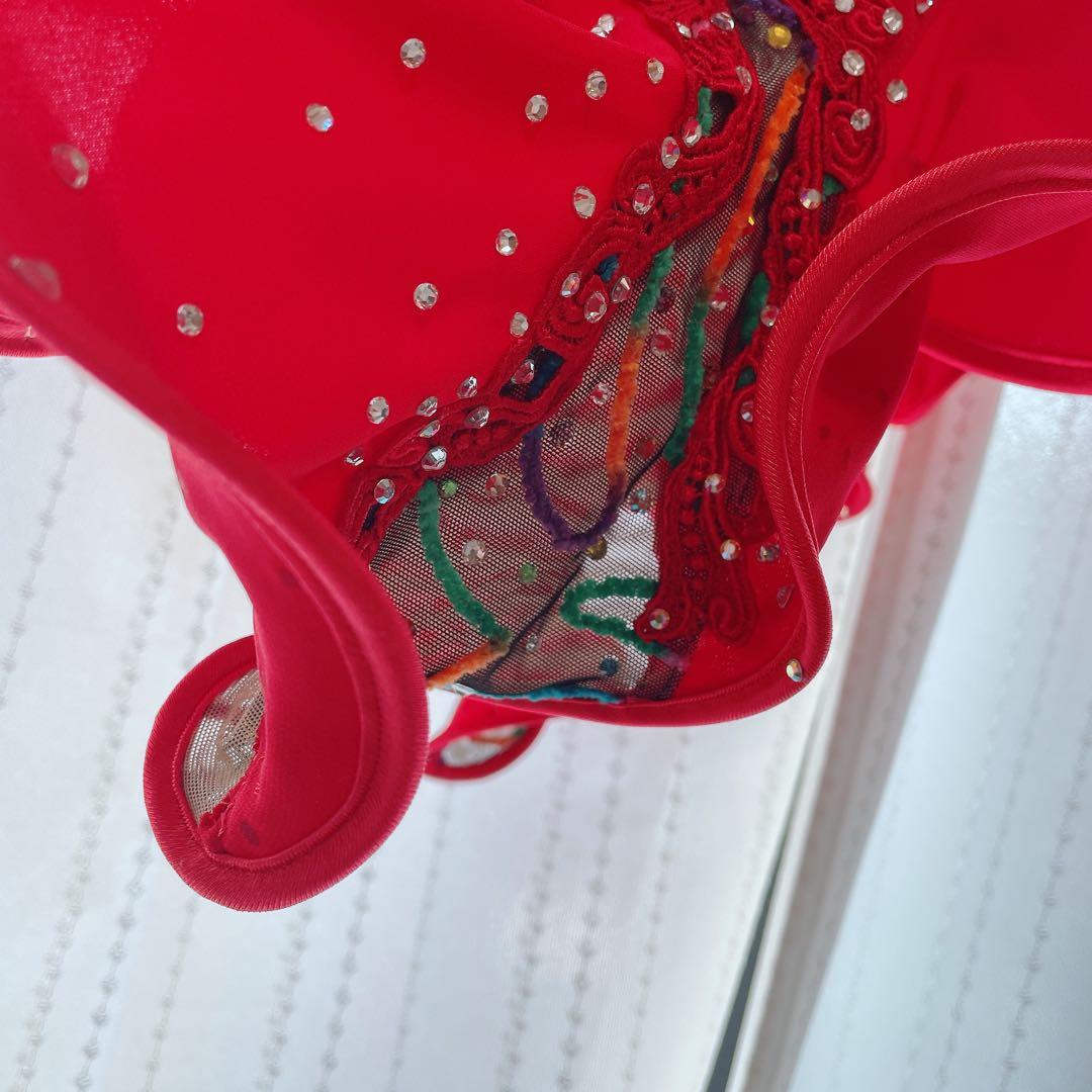 セキネ 7号 ラテンドレス 社交ダンスドレス 赤 デモ 競技ドレス