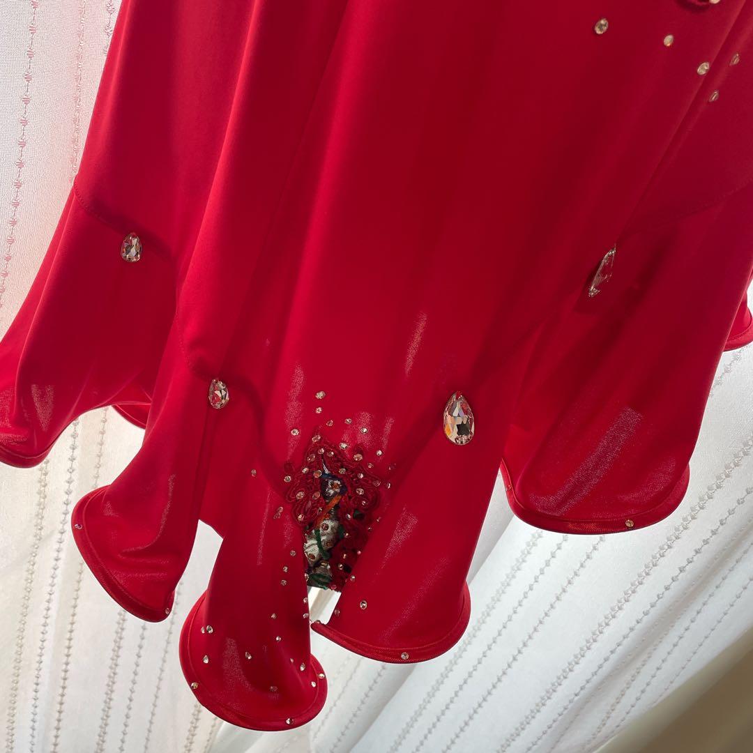 セキネ 7号 ラテンドレス 社交ダンスドレス 赤 デモ 競技ドレス