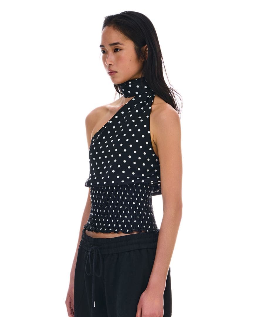 トップス BEEDEN DOTS SCARF NECK TOPS