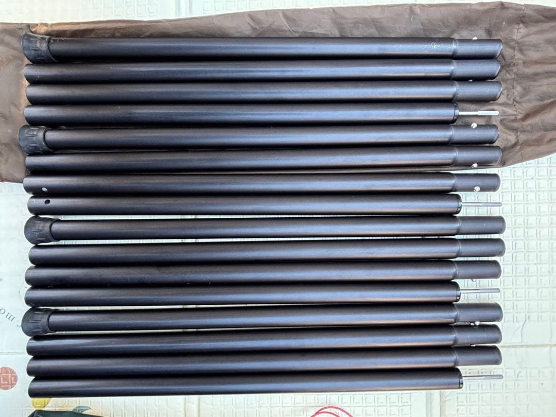 スノーピーク　ウィングポール 240cm ブラック　4本　収納袋付き