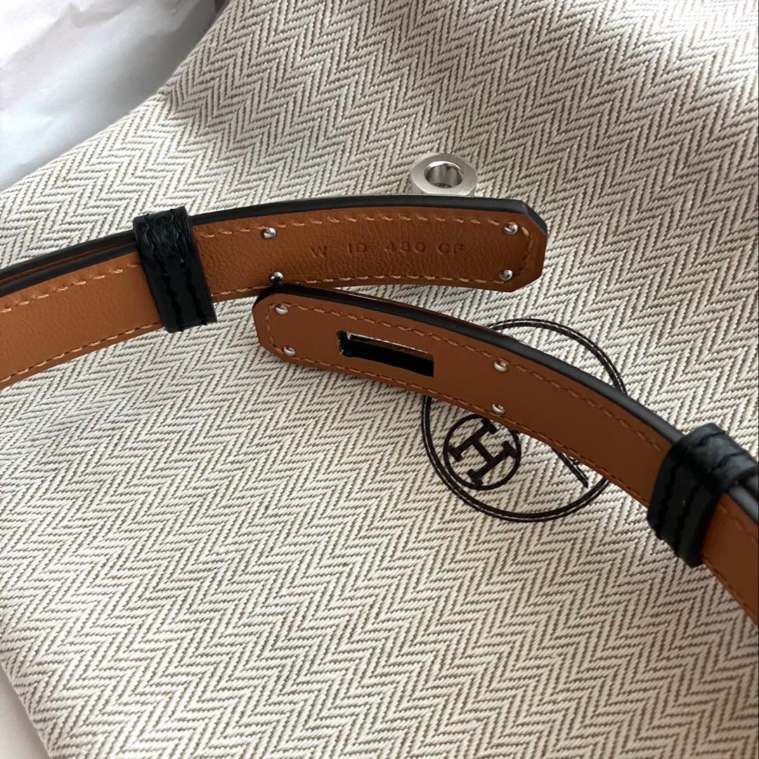 【新品・未使用】エルメス ケリー ベルト 18 ブラック シルバー金具