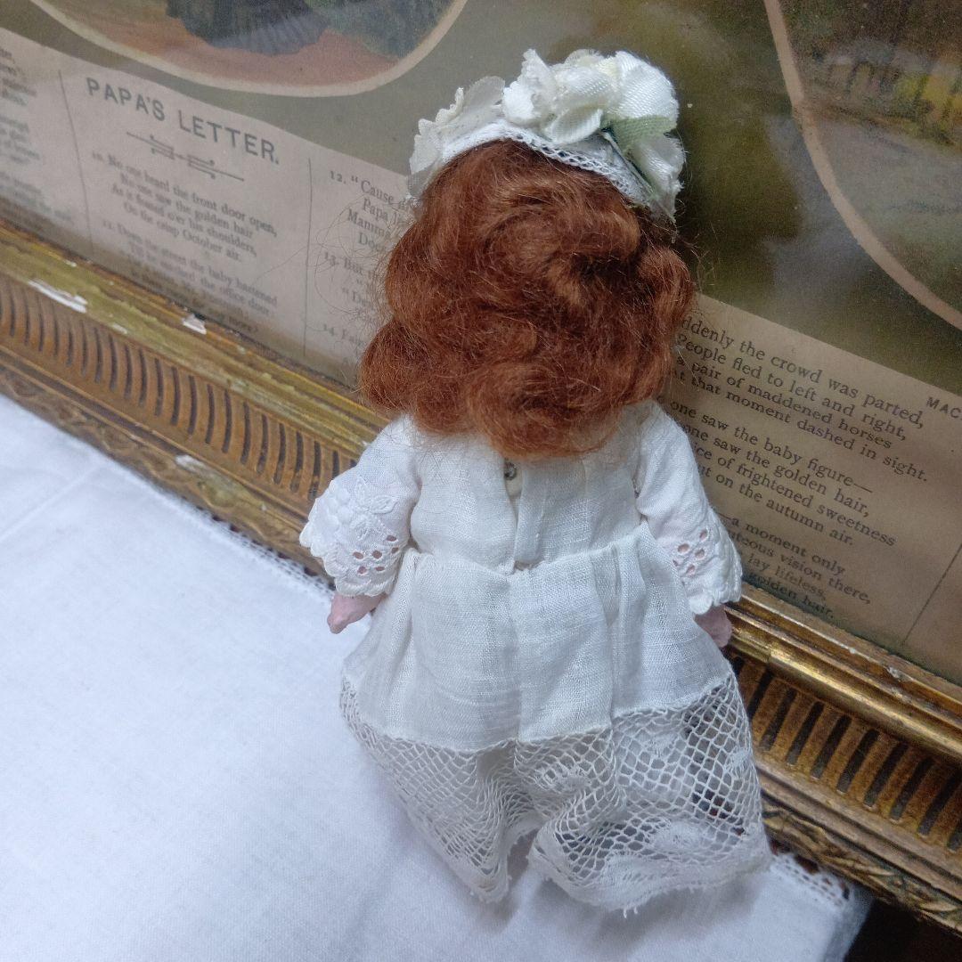 ♥ドイツからやって来た白いドレスがステキなアンティークビスクドール　ミニョネット