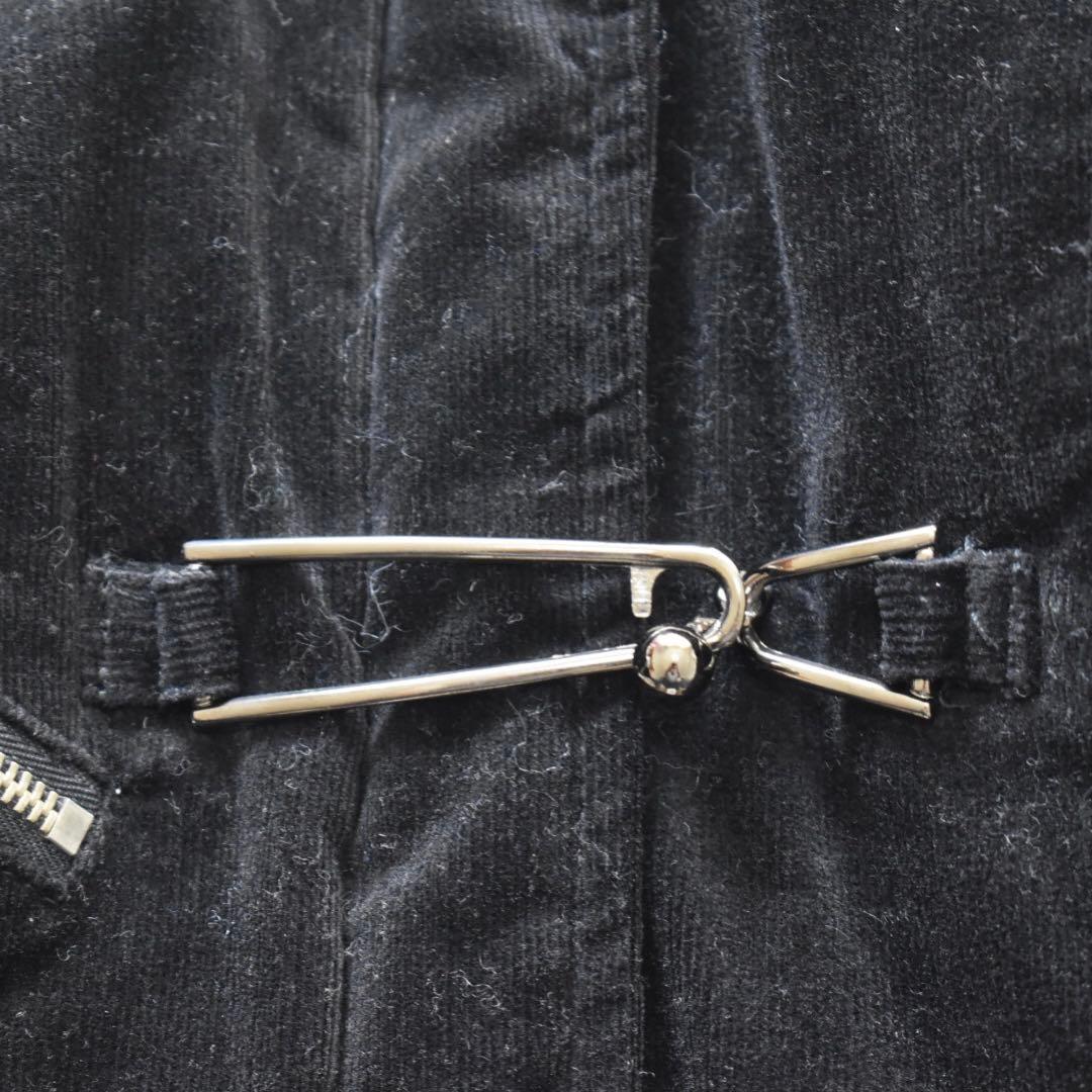 Hikozoh Ozz On ゴシック 黒コーデュロイジャケット 安全ピン　中綿