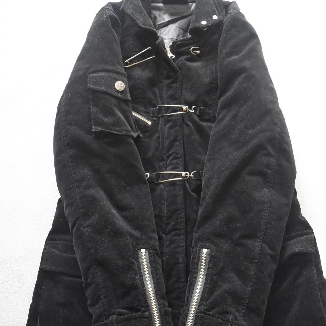 Hikozoh Ozz On ゴシック 黒コーデュロイジャケット 安全ピン　中綿