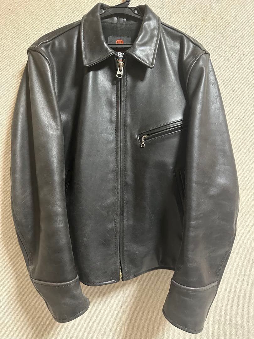 【期間限定割引中】ブラックレザーシングルライダースジャケット