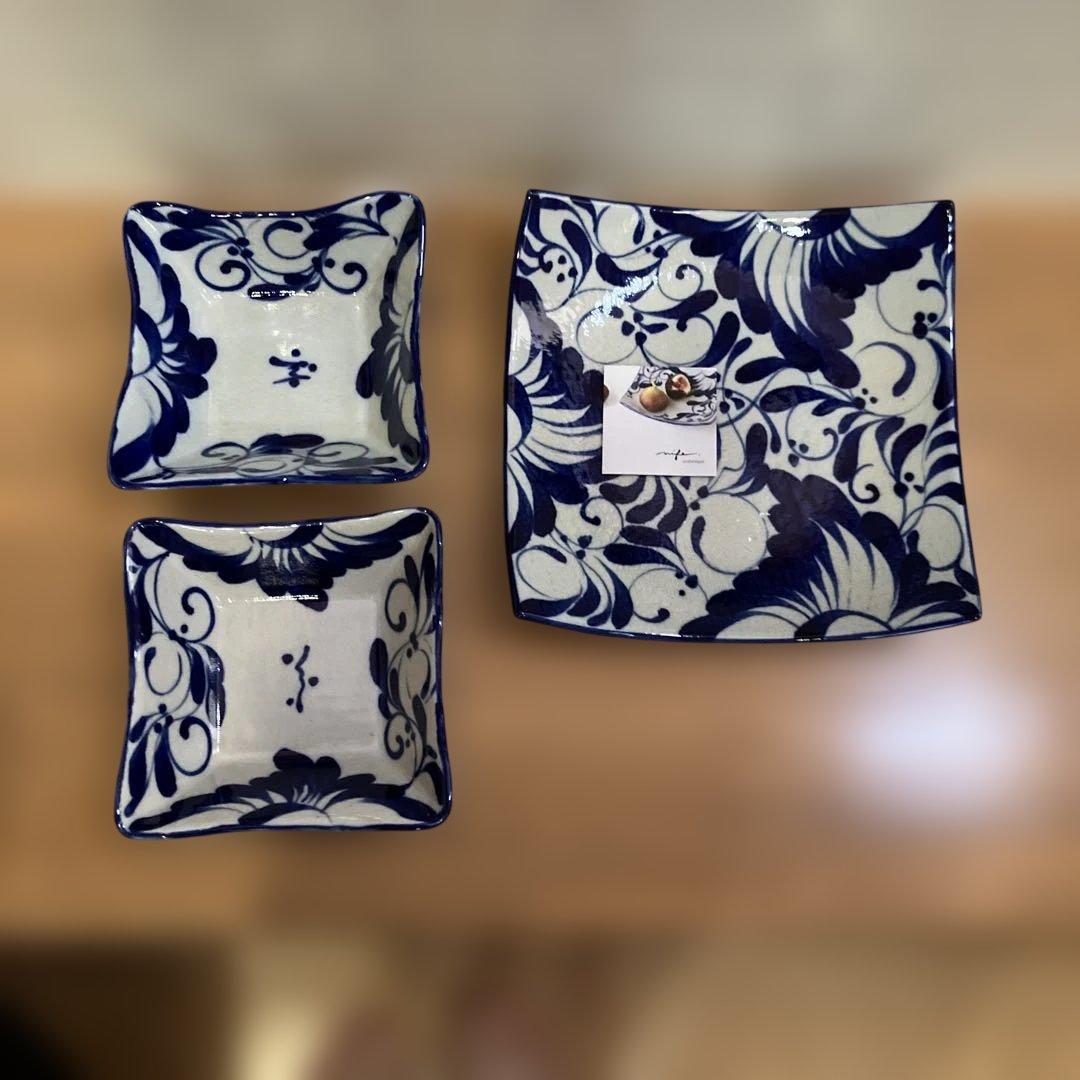 まろん、沖縄やちむん3皿セット未使用