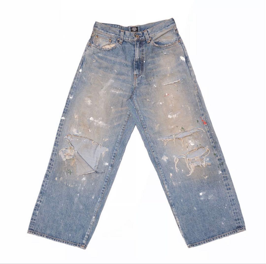 パンツ TSY RIPPED WIDE STRAIGHT DENIM INDIGO