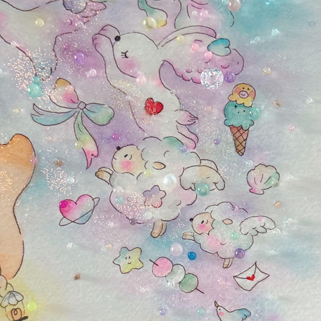 【YAMU】グラスアート　イラスト　水彩画　原画