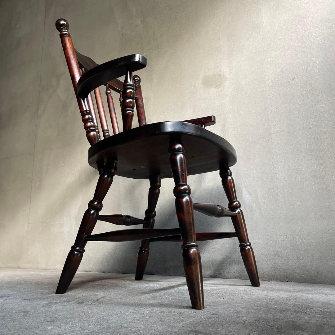 北海道民芸　アームチェア　カバ 樺 無垢材 食卓椅子 肘掛け椅子