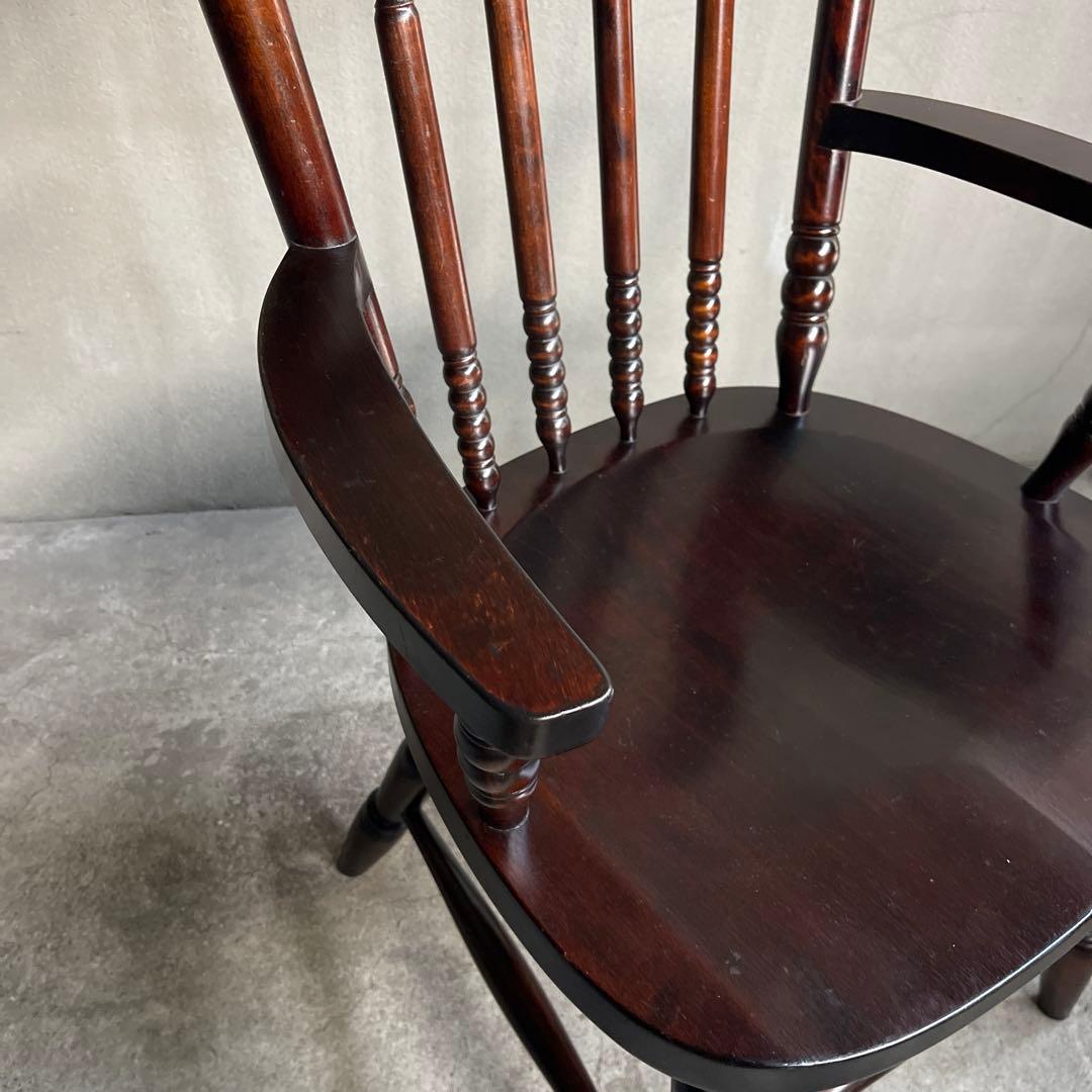 北海道民芸　アームチェア　カバ 樺 無垢材 食卓椅子 肘掛け椅子