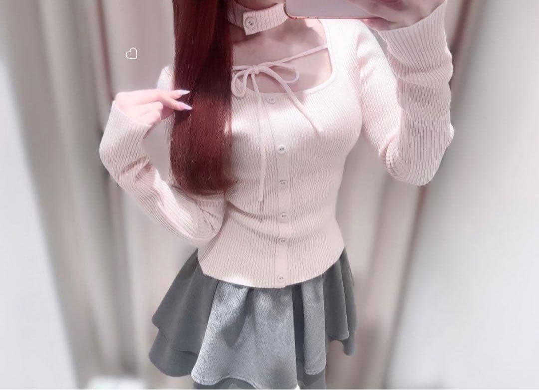 Bubbles チョーカーボタンニットトップス