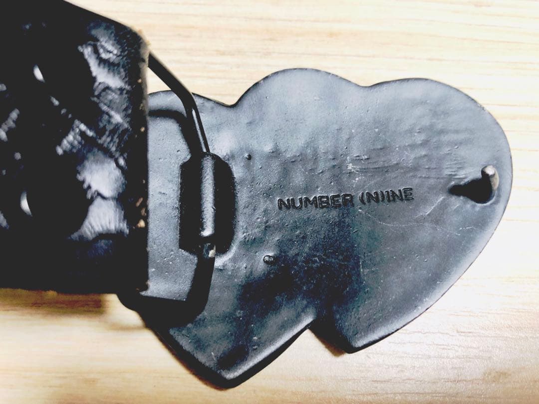 NUMBER (NINE) ブラックレザーベルト　ユニセックス☆