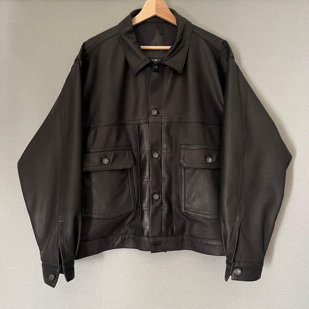 A LEATHER TRUCKER JACKET レザー ジャケット ovy