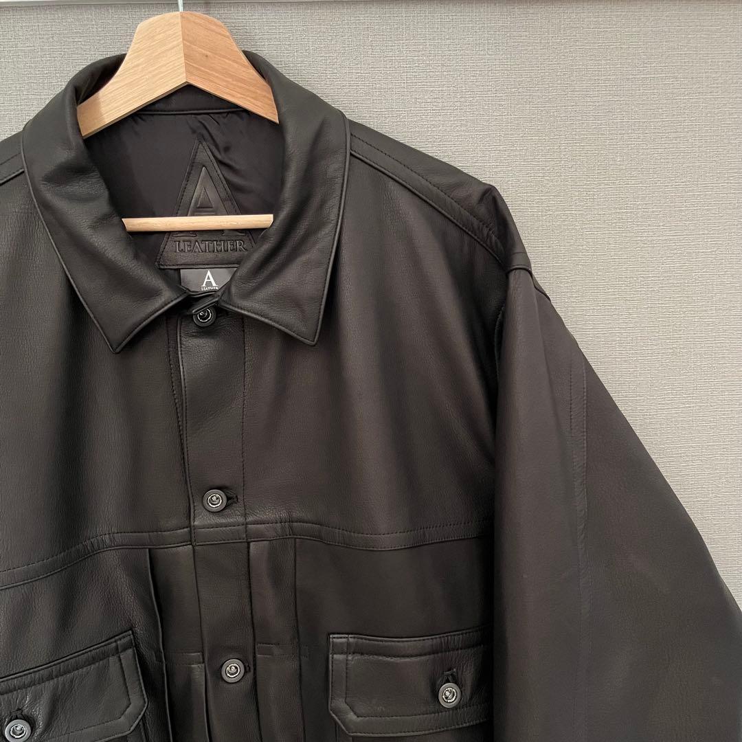 A LEATHER TRUCKER JACKET レザー ジャケット ovy