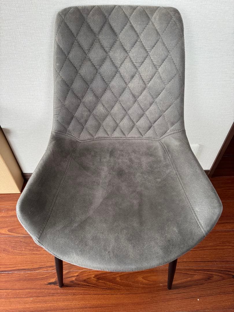 ※r4脚セットNOCE グレー ダイヤモンドキルティングチェア