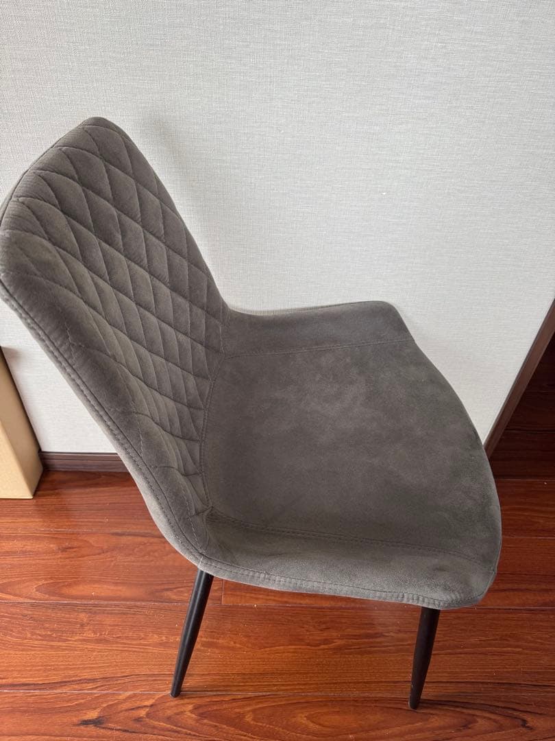 ※r4脚セットNOCE グレー ダイヤモンドキルティングチェア