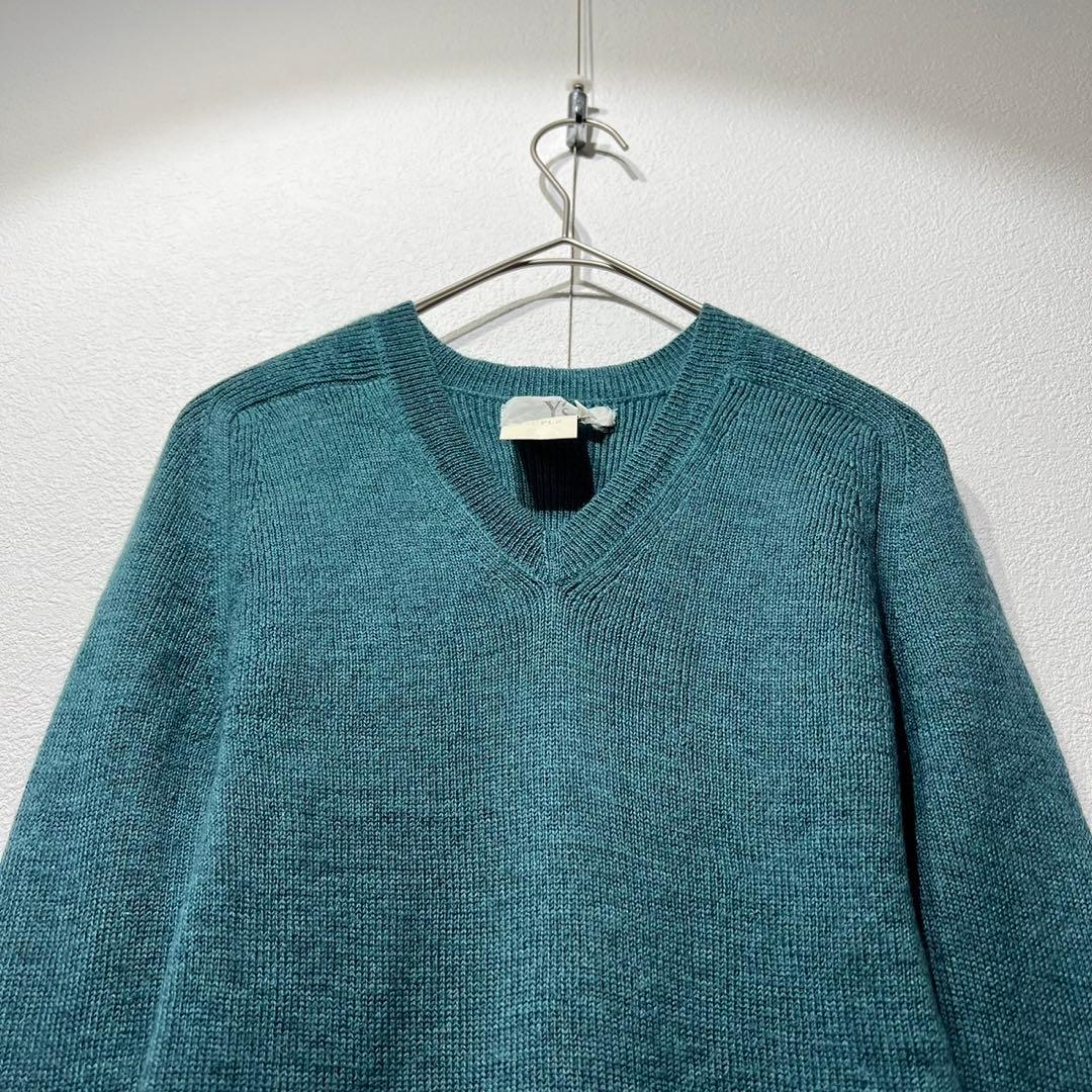 希少 90年製 ワイズ 上質 ウール デザイン Vネック ニット セーター