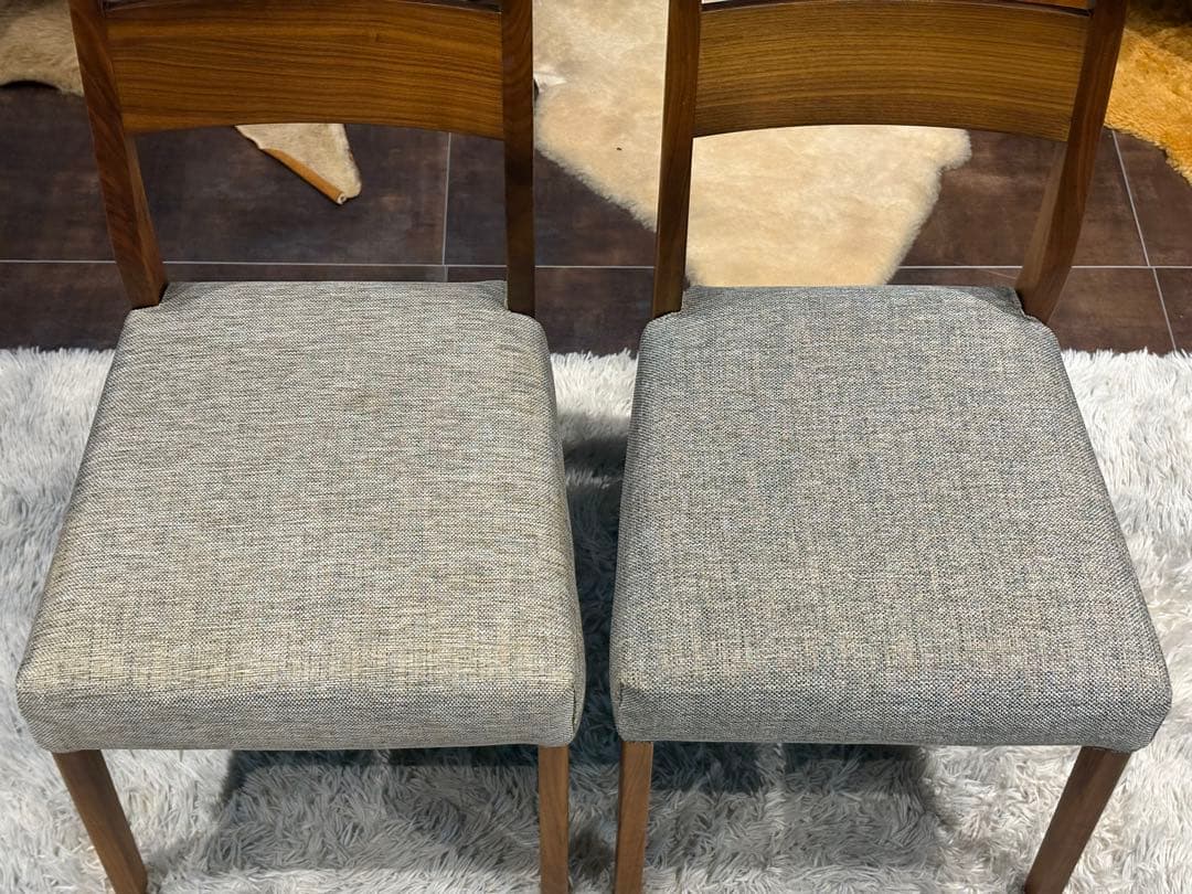 迪卡様　モダン　ビンテージ　ウォールナット　ダイニングチェア　4脚セット　H