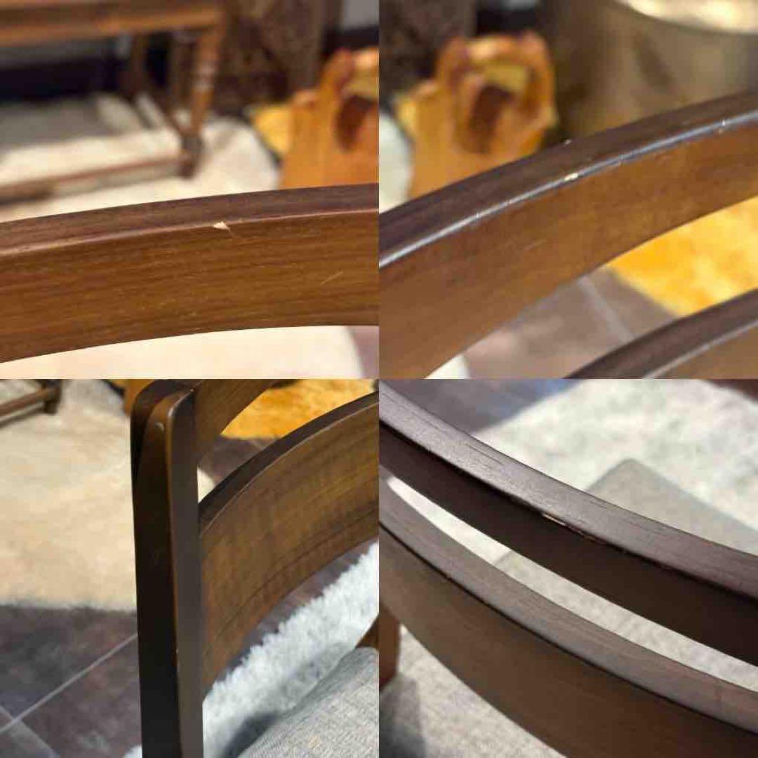 迪卡様　モダン　ビンテージ　ウォールナット　ダイニングチェア　4脚セット　H