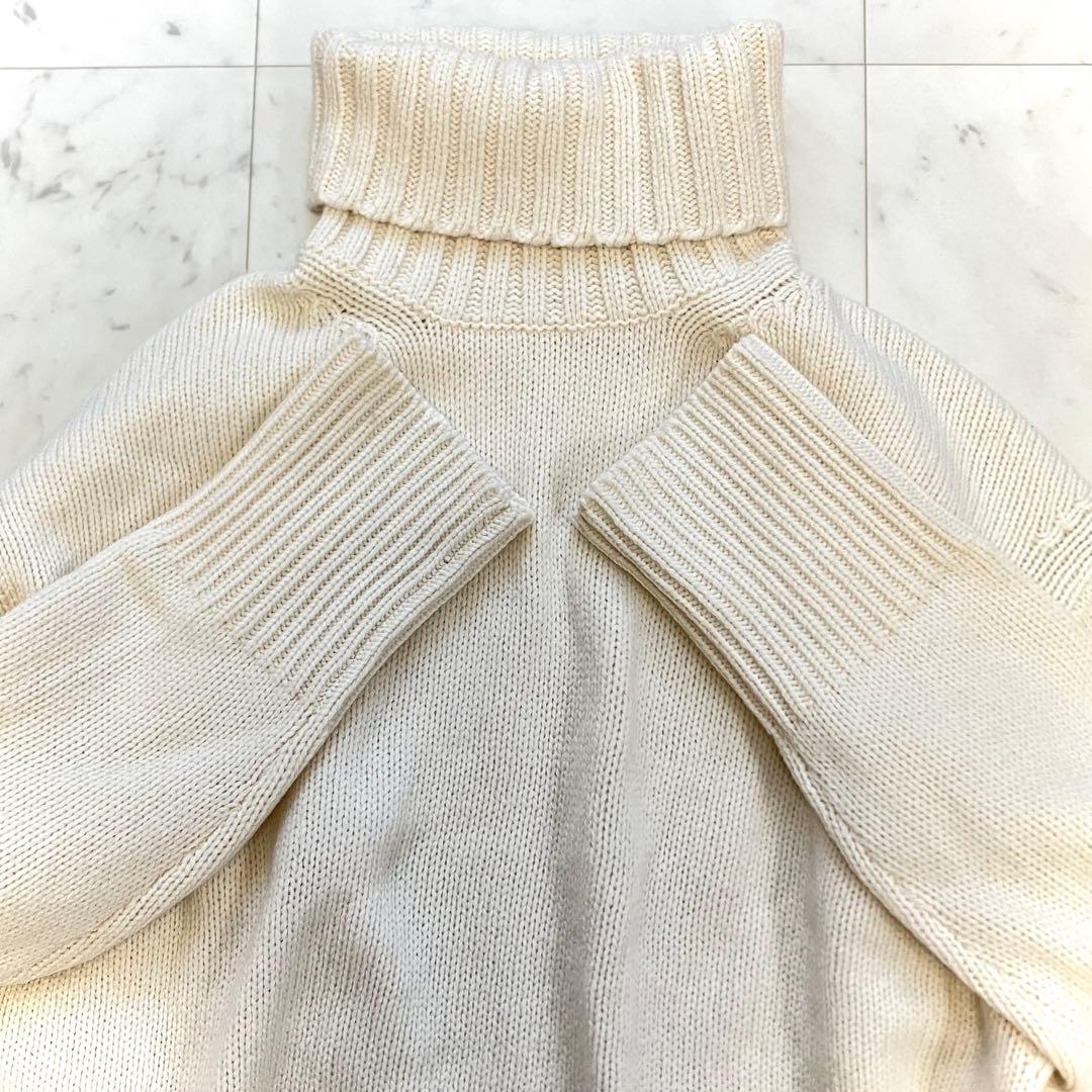 美品 ギャルリーヴィー ファインウール ハイネックプルオーバー オフホワイト M