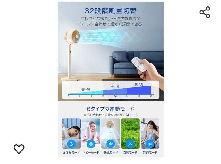 サーキュレーター　扇風機　リビング　ホワイト