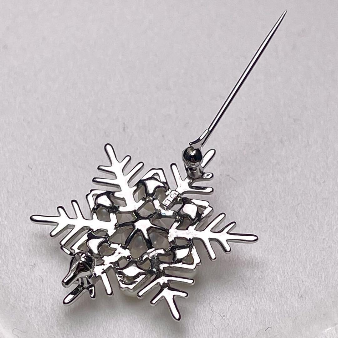 【MIKIMOTO/ミキモト】アコヤパール スノーフレーク 雪の結晶 ブローチ