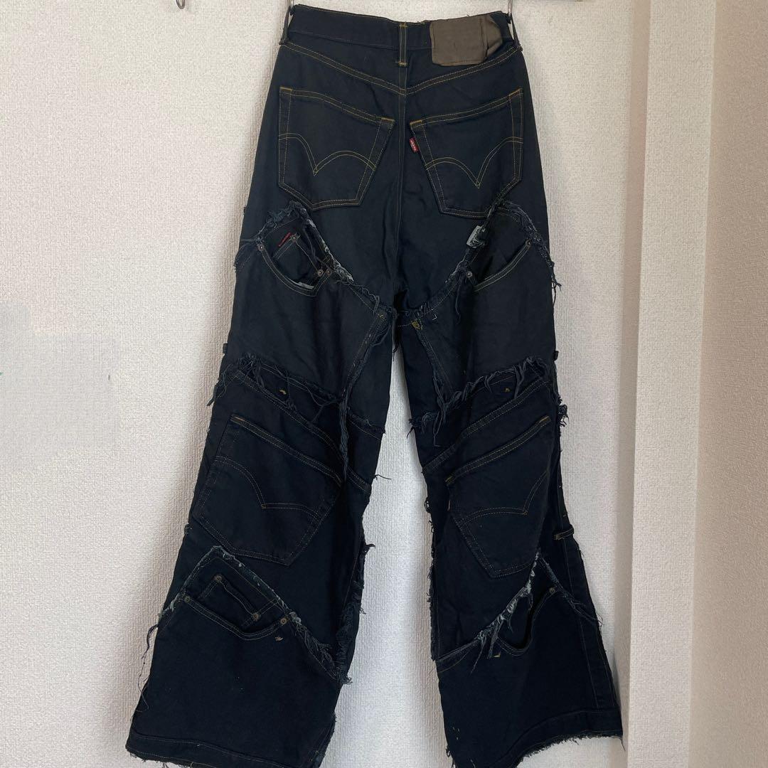 パンツ juemi Rise Linking Black Denim