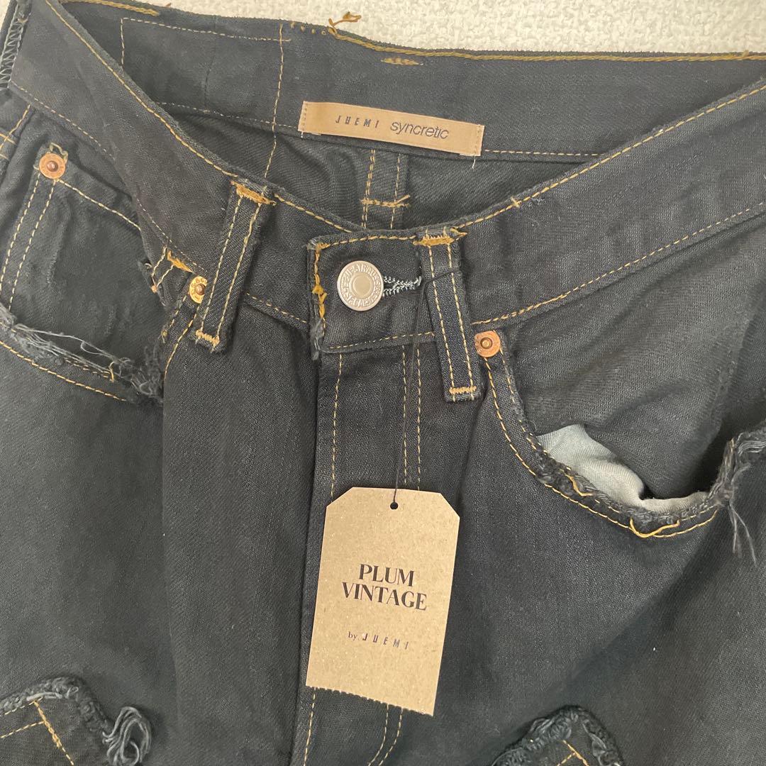 パンツ juemi Rise Linking Black Denim