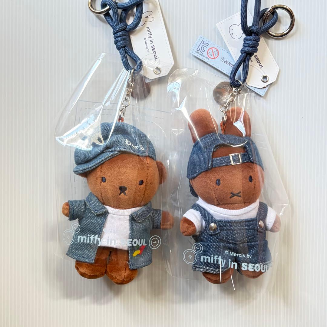 【韓国限定】ミッフィー デニムエディション　ぬいぐるみ　キーリング　3点セット