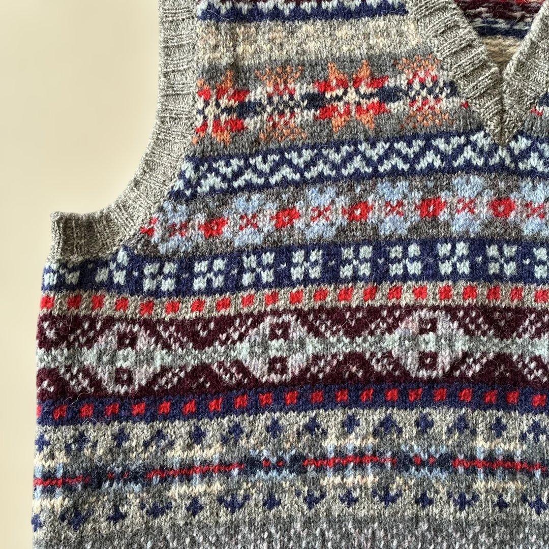 Jamieson's フェアアイル柄ウールニットベスト　ジャミーソンズ