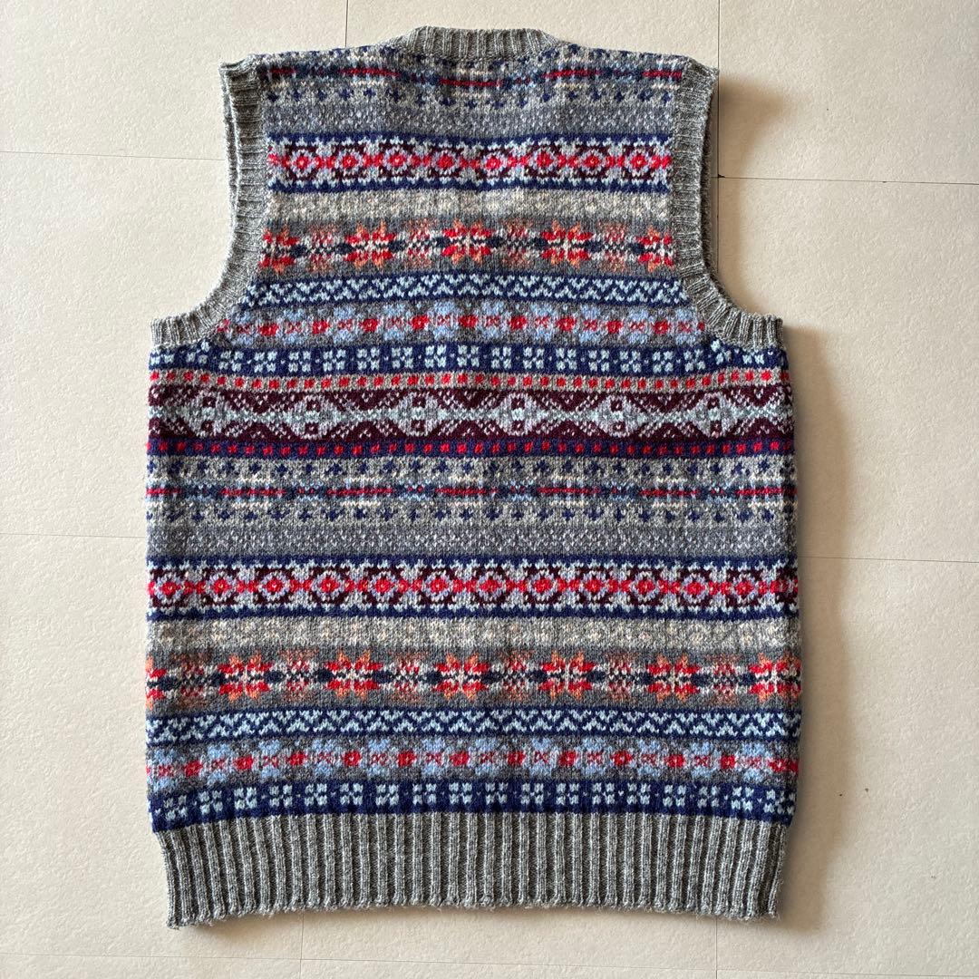 Jamieson's フェアアイル柄ウールニットベスト　ジャミーソンズ