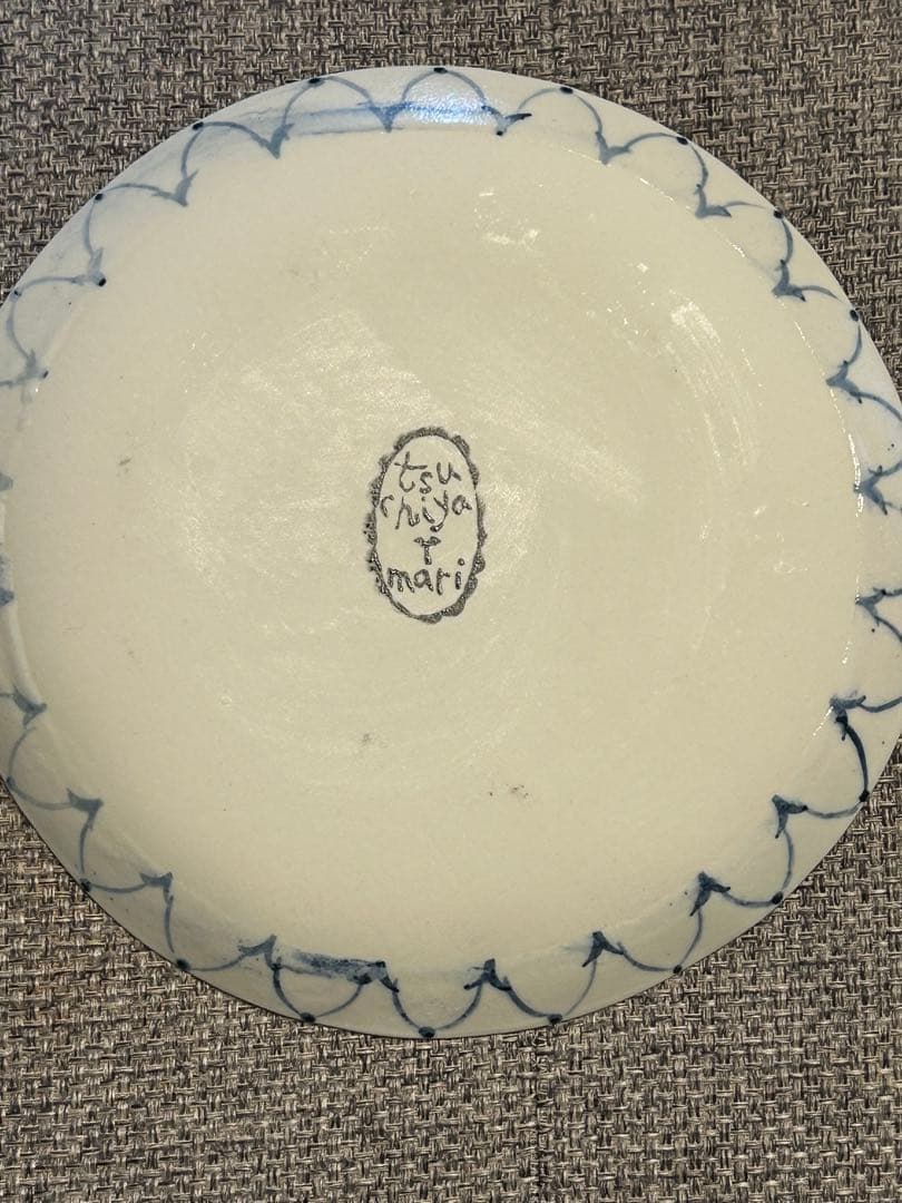 つちやまり　　花柄装飾の手作り皿 tsuhiya & mari