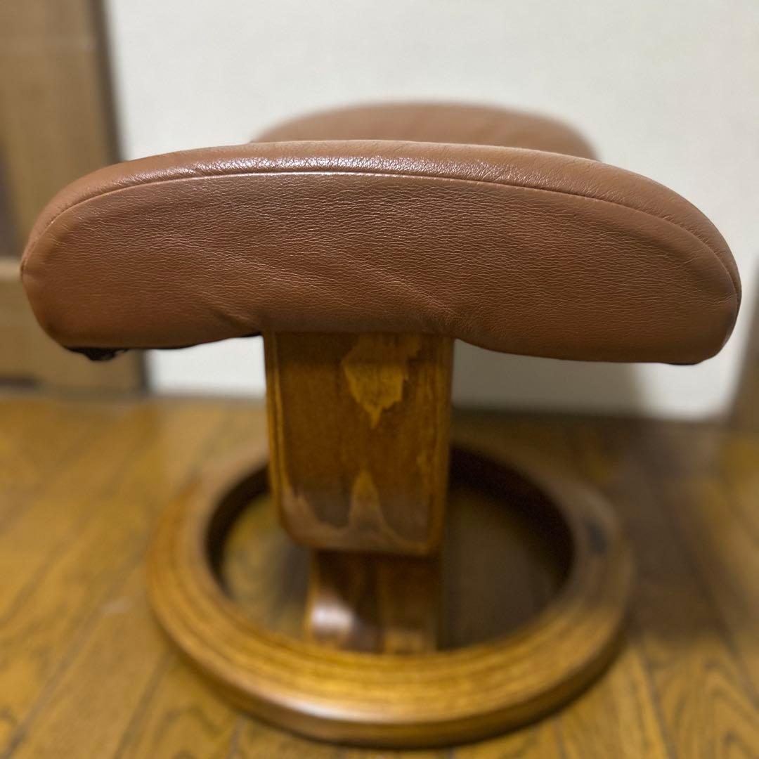 引越し短期出品/エコーネス EKORNES /オットマンスツール 本革 北欧