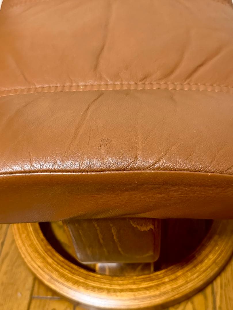 引越し短期出品/エコーネス EKORNES /オットマンスツール 本革 北欧