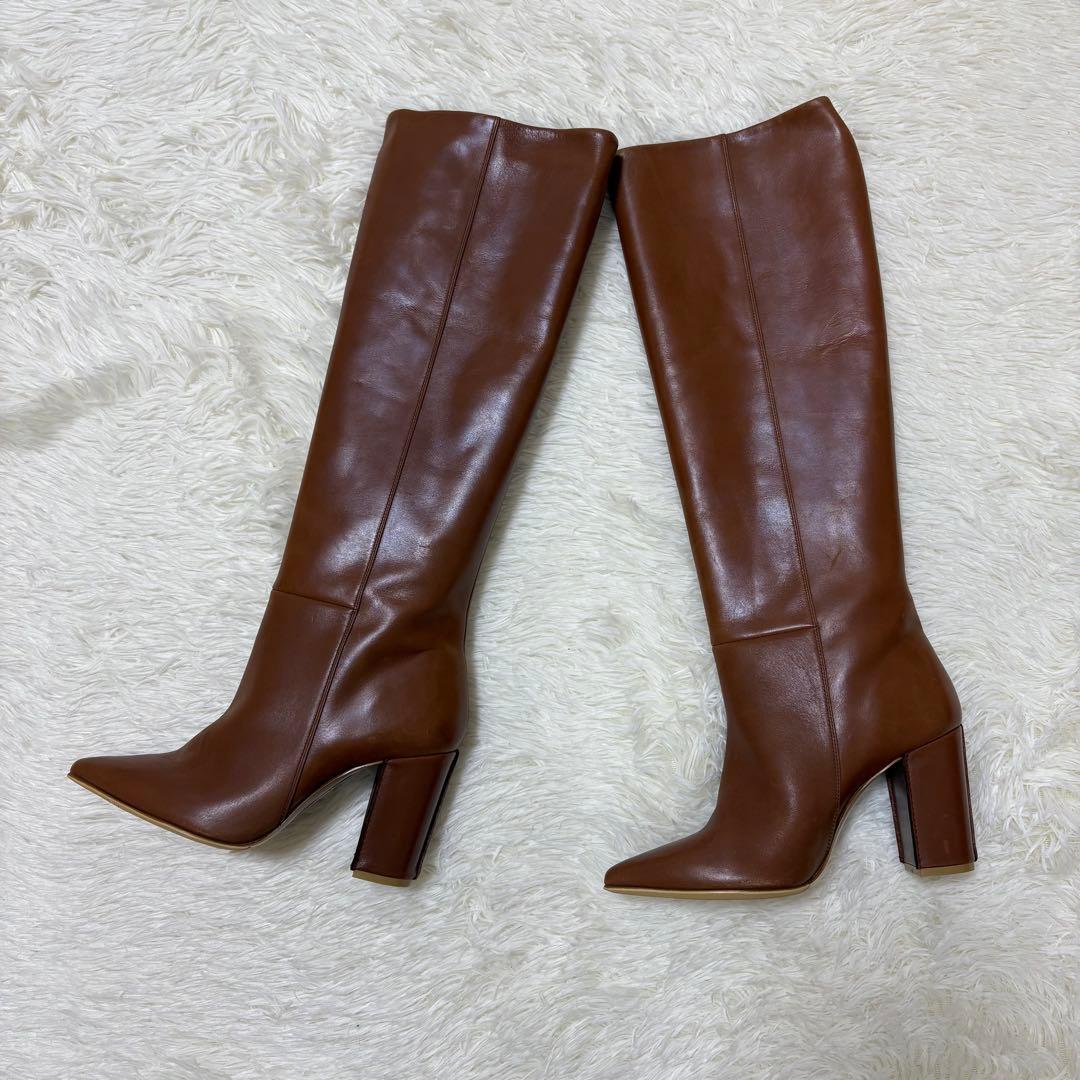 pippichic ポインテッドトゥ　ロングブーツ　ブラウン　23.5 茶