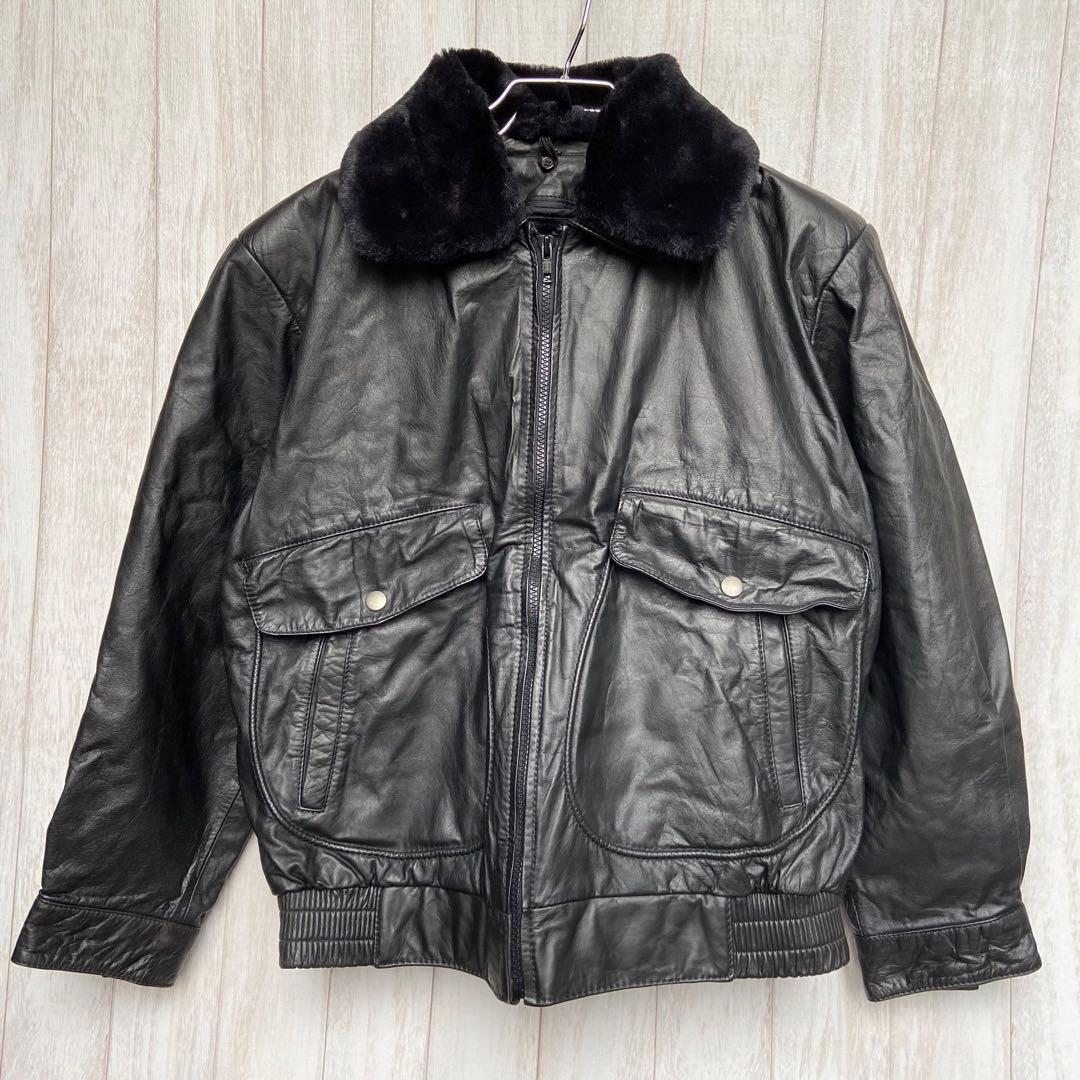革ジャン レザージャケット 牛革 本革 黒 ヴィンテージ ビンテージ