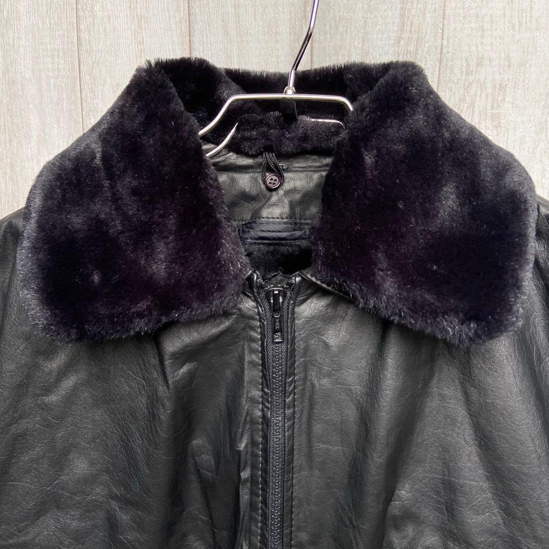 革ジャン レザージャケット 牛革 本革 黒 ヴィンテージ ビンテージ