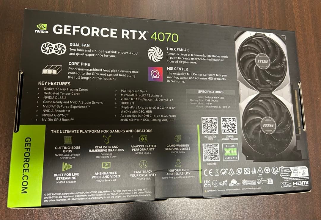 【新品・未開封】GeForce RTX 4070 12GB