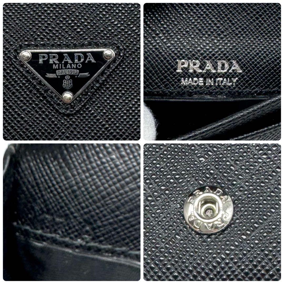 【新品同様・現行✨】プラダ ケース サフィアーノ レザー トライアングル