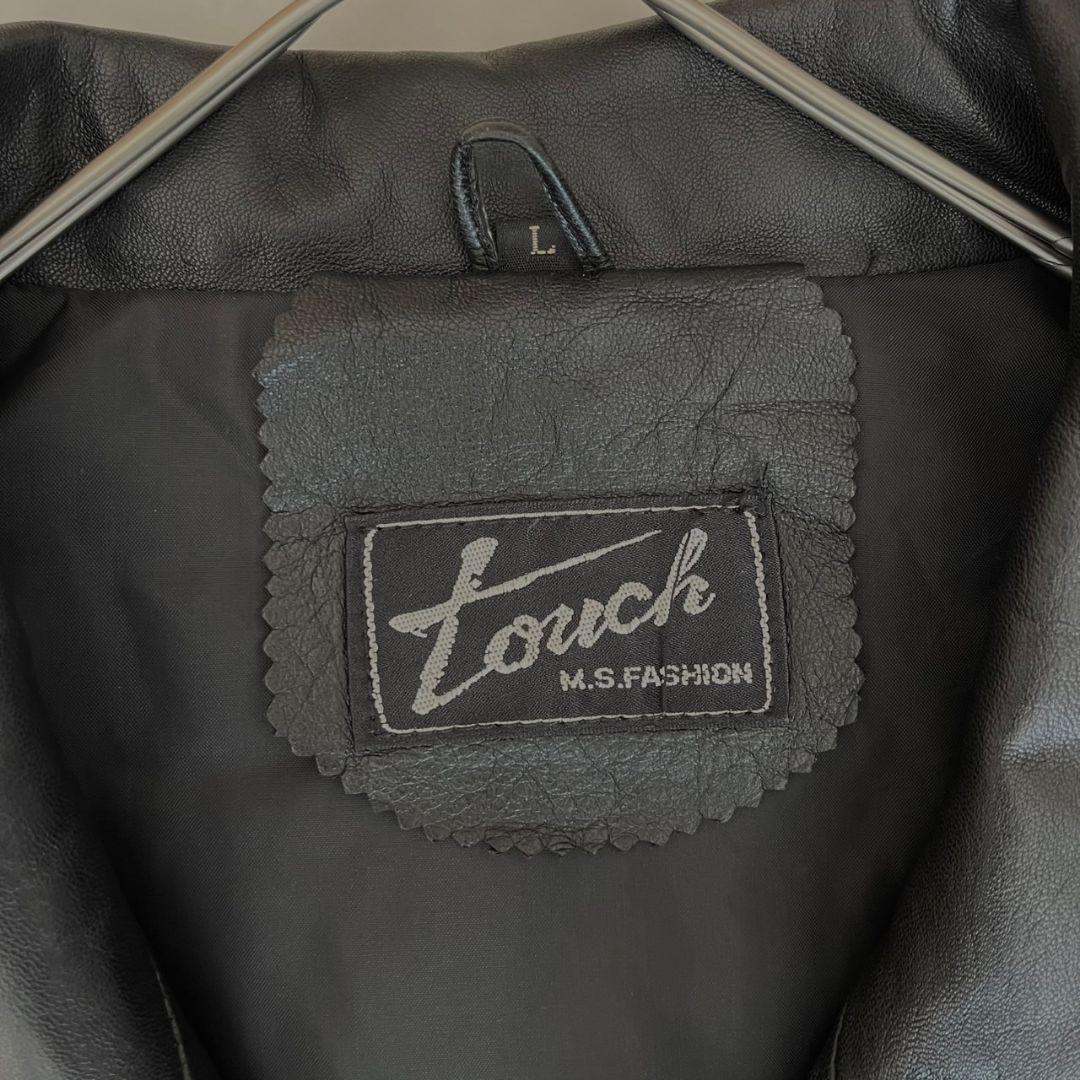 レザーボンバージャケット 短丈 ヴィンテージ Lサイズ ブラック