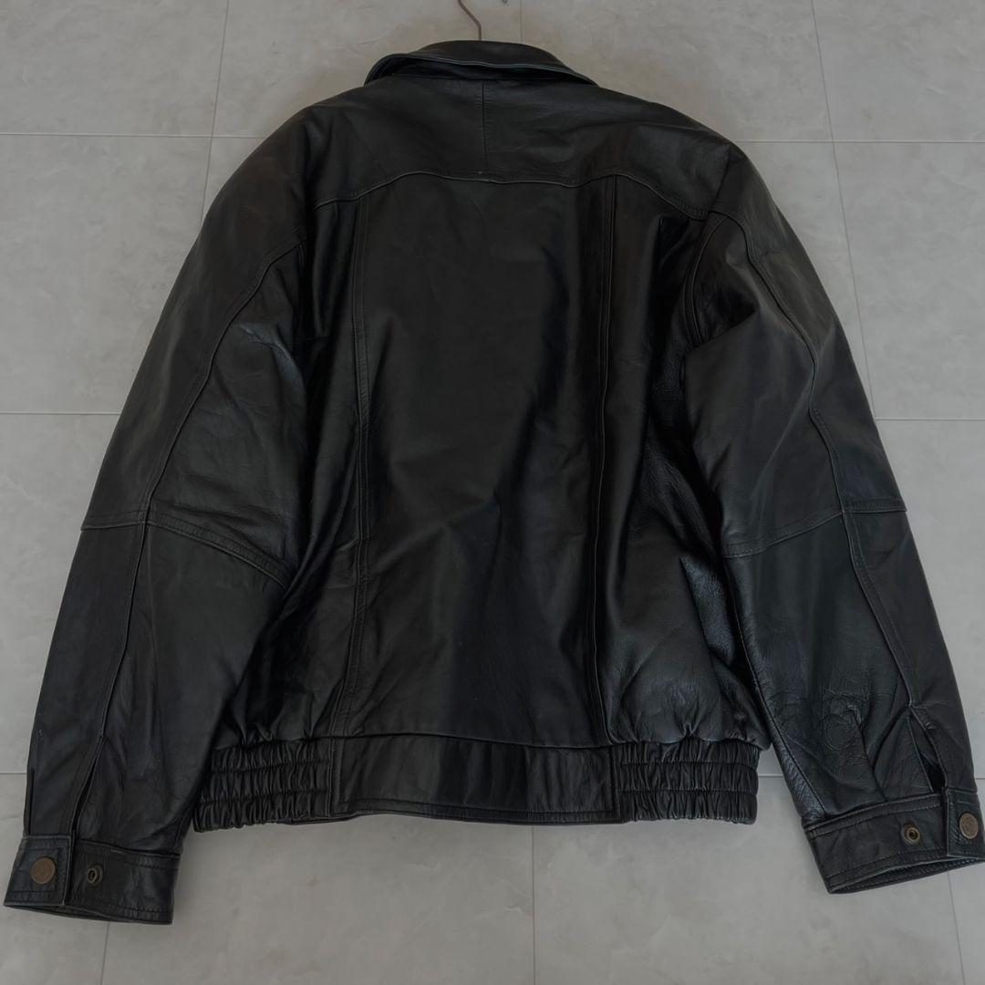 レザーボンバージャケット 短丈 ヴィンテージ Lサイズ ブラック