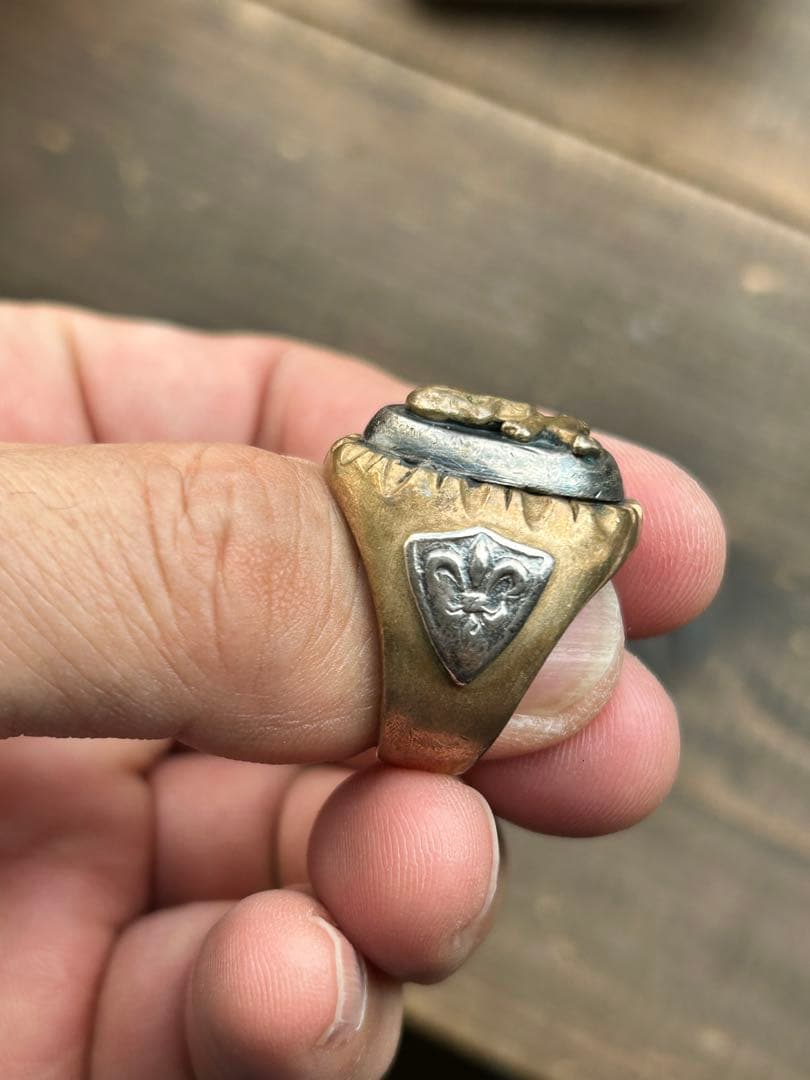 HTC メキシカンリング 23号 スカル シルバー925 真鍮 USA製